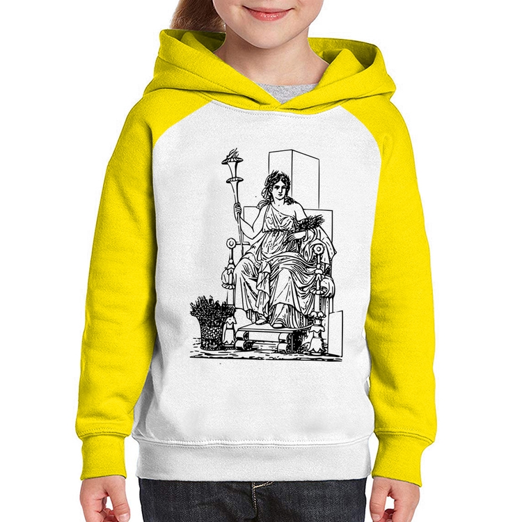 Moletom Infantil Deusa Ceres - Branco/Amarelo