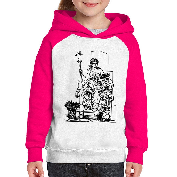 Moletom Infantil Deusa Ceres - Branco/Rosa