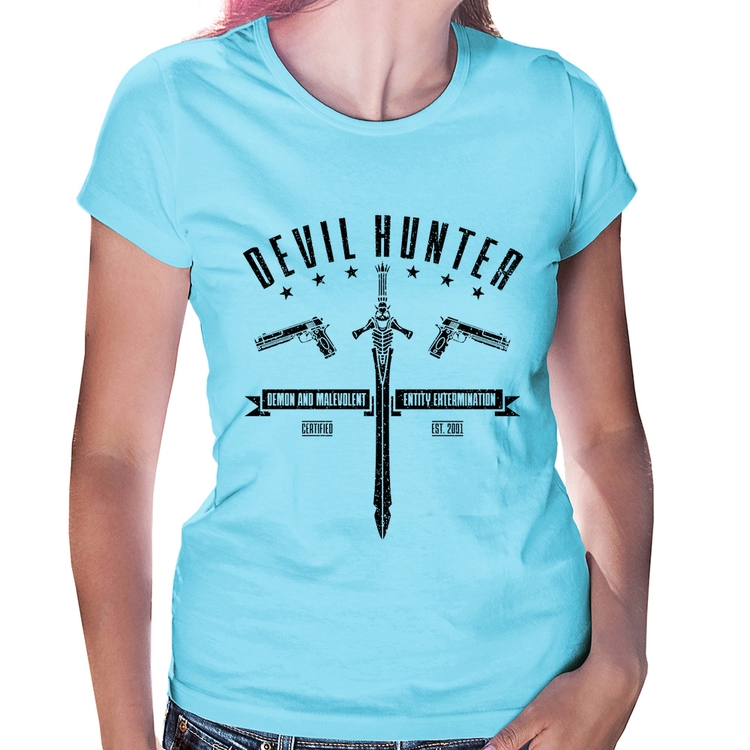 Baby Look Devil Hunter - Azul Bebê