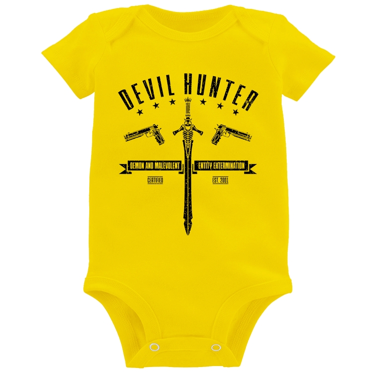 Body Bebê Devil Hunter - Amarelo