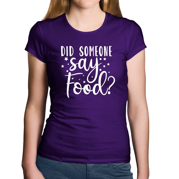 Baby Look Algodão Did Someone Say Food - Roxa