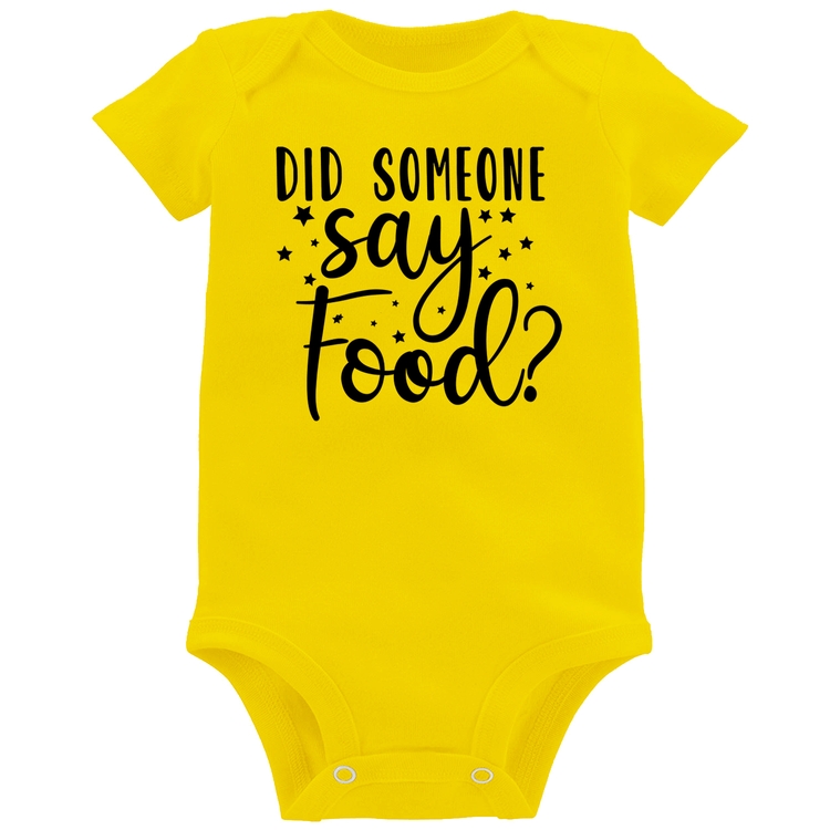 Body Bebê Did Someone Say Food - Amarelo