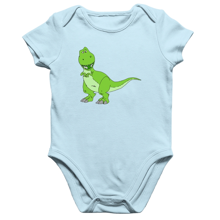 Body Bebê Algodão Dinossauro - Azul Bebê