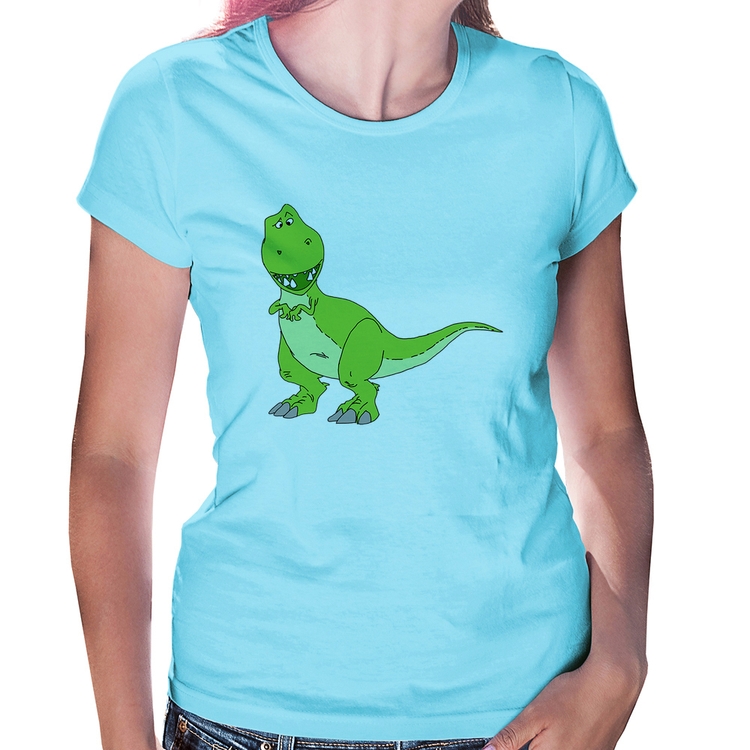 Baby Look Dinossauro - Azul Bebê