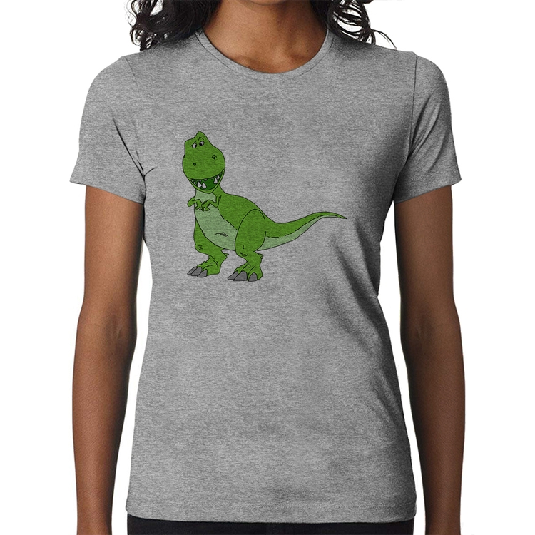 Baby Look Dinossauro - Cinza