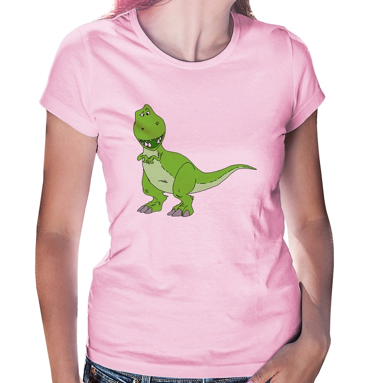 Baby Look Dinossauro - Rosa Bebê