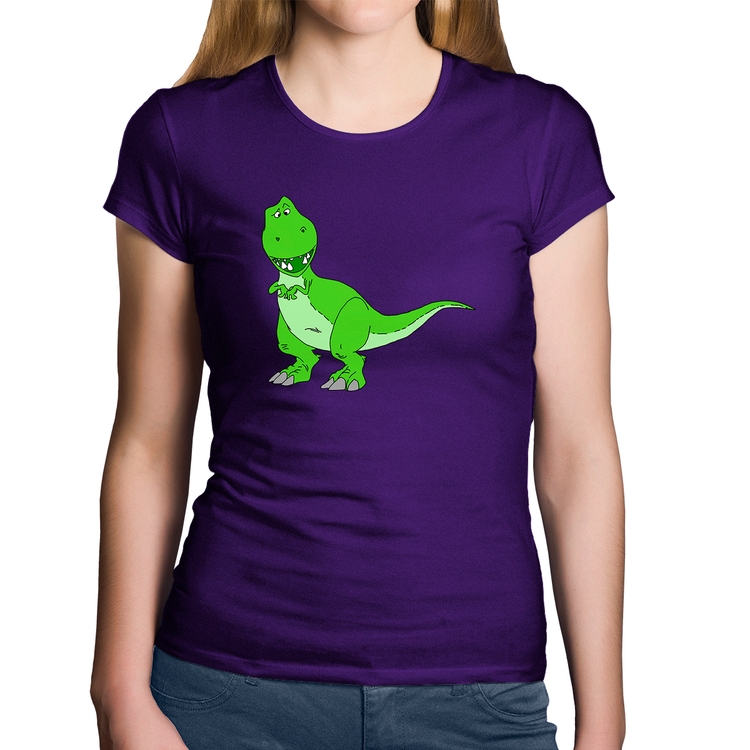 Baby Look Algodão Dinossauro - Roxa