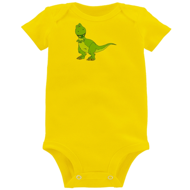 Body Bebê Dinossauro - Amarelo