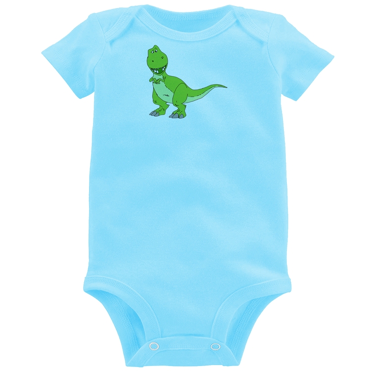 Body Bebê Dinossauro - Azul Bebê