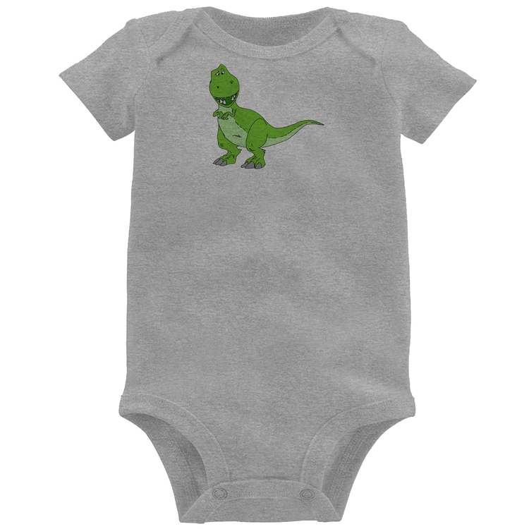 Body Bebê Dinossauro - Cinza