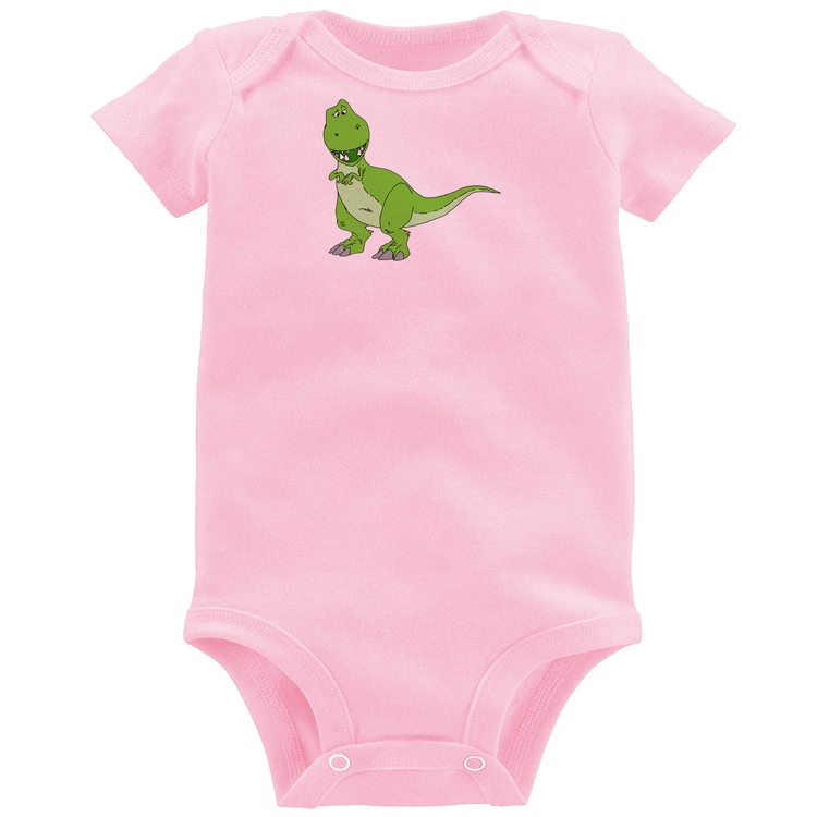 Body Bebê Dinossauro - Rosa Bebê