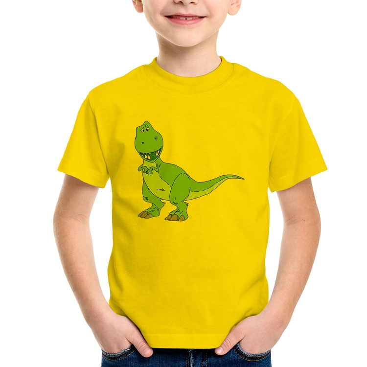 Camiseta Infantil Dinossauro - Amarela