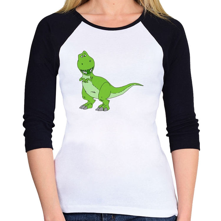 Baby Look Raglan Dinossauro Manga 3/4