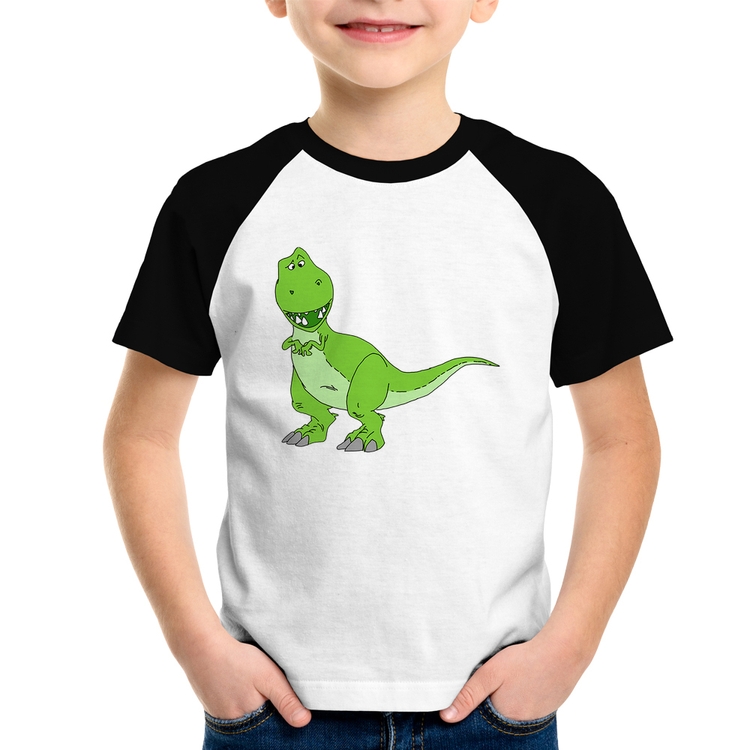 Camiseta Raglan Infantil Dinossauro