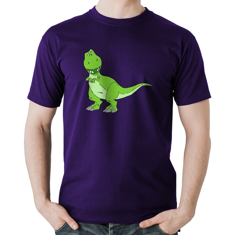 Camiseta Algodão Dinossauro - Roxa