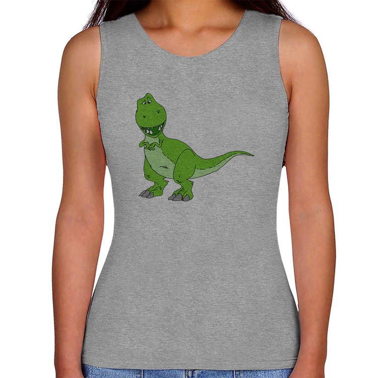 Regata Feminina Dinossauro - Cinza