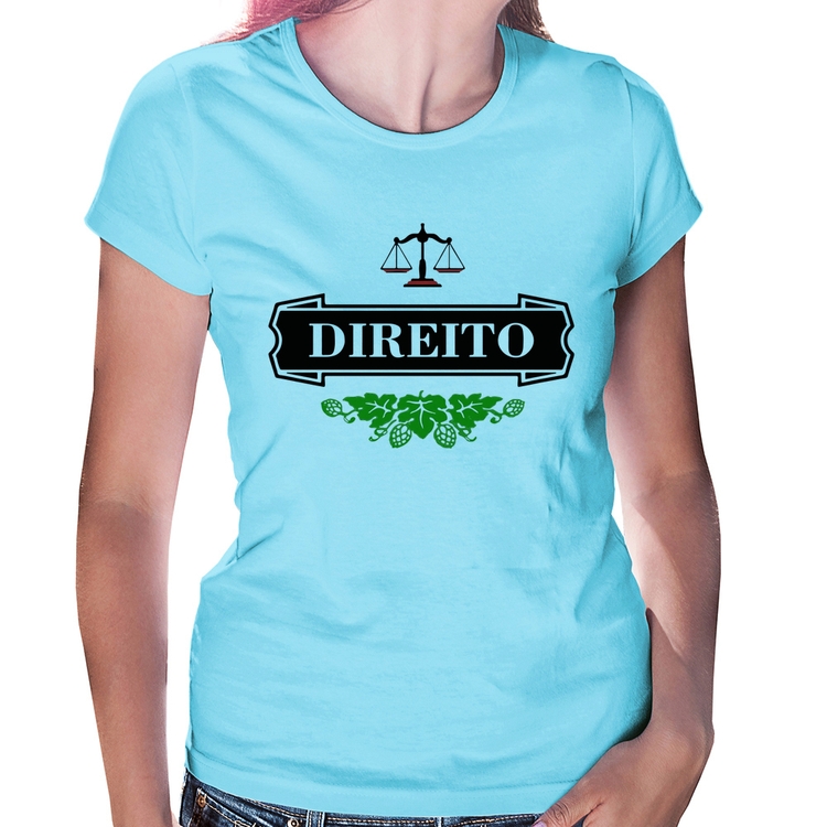 Baby Look Direito Beer Logo - Azul Bebê