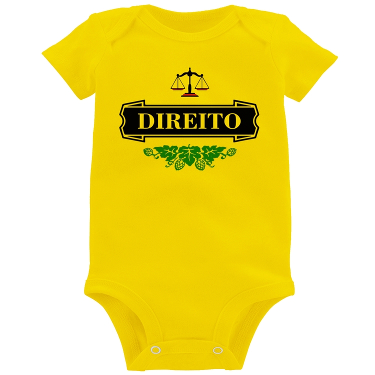 Body Bebê Direito Beer Logo - Amarelo