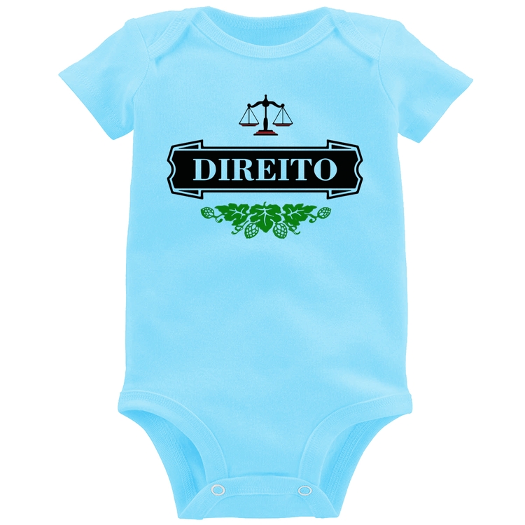 Body Bebê Direito Beer Logo - Azul Bebê