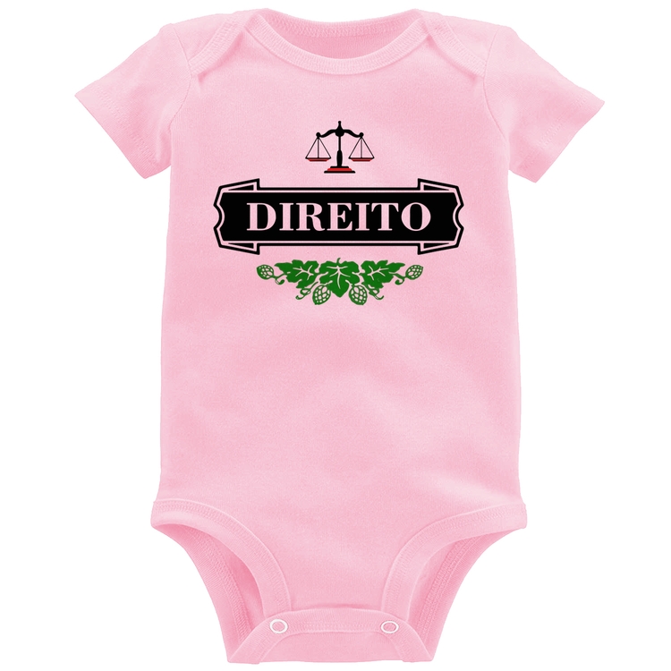 Body Bebê Direito Beer Logo - Rosa Bebê