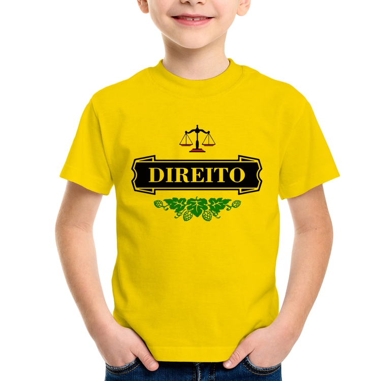 Camiseta Infantil Direito Beer Logo - Amarela