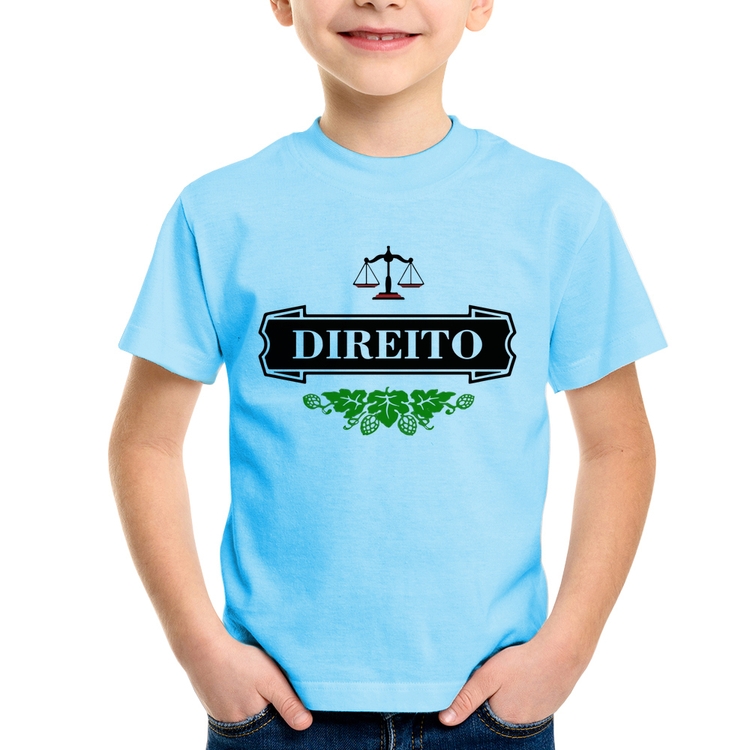 Camiseta Infantil Direito Beer Logo - Azul Bebê