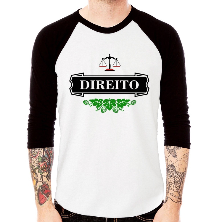 Camiseta Raglan Direito Beer Logo Manga 3/4