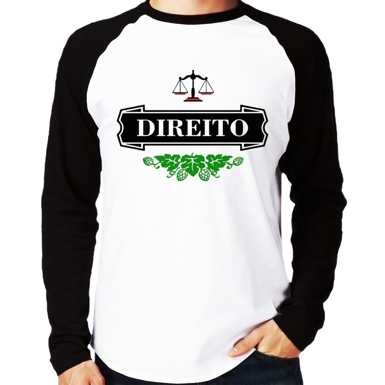Camiseta Raglan Direito Beer Logo Manga Longa
