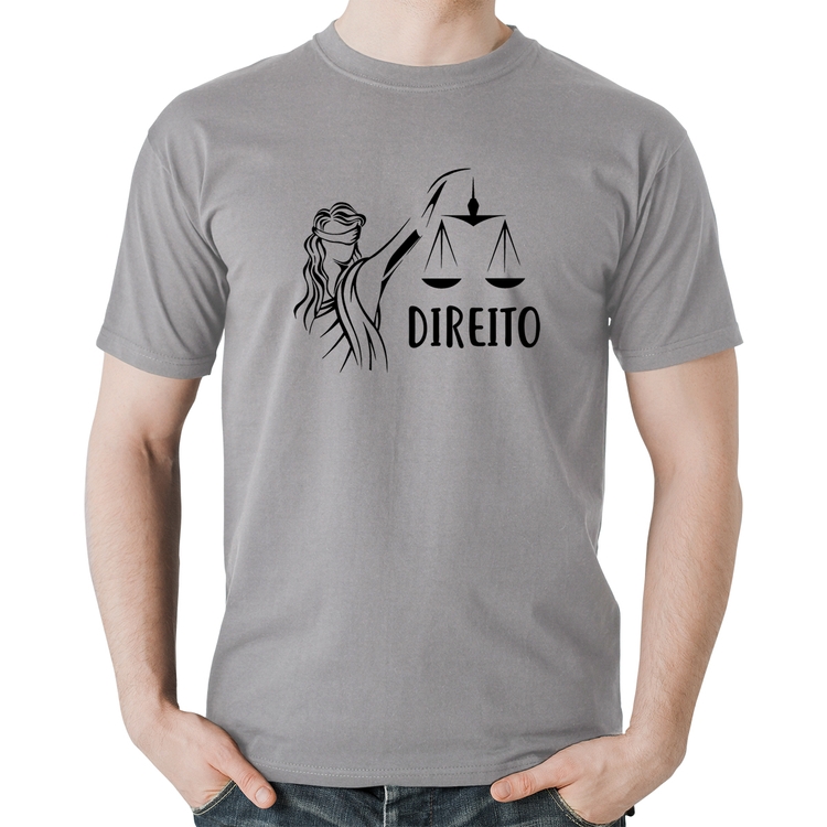 Camiseta Algodão Direito - Cinza