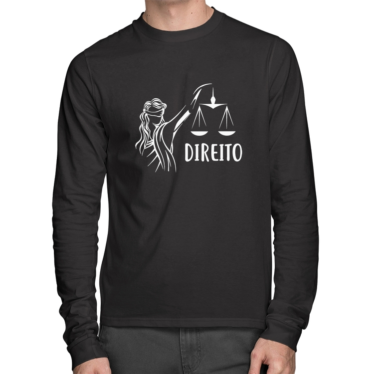 Camiseta Algodão Direito Manga Longa