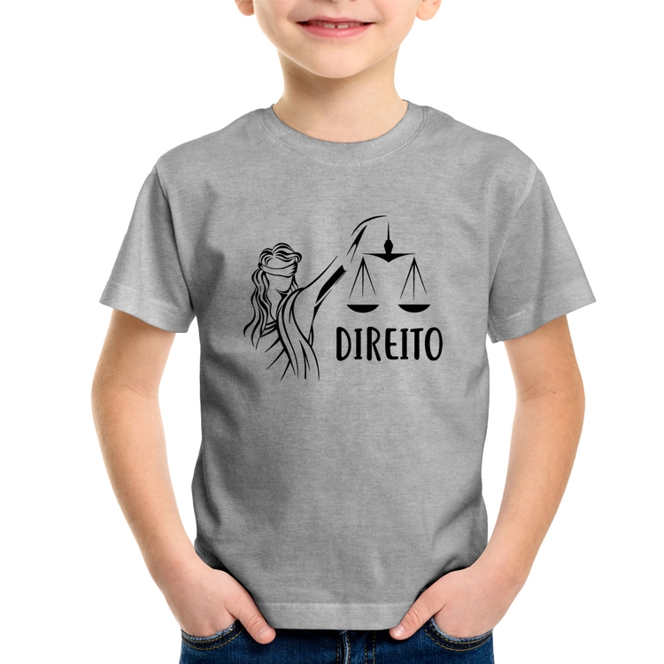 Camiseta Infantil Direito - Cinza