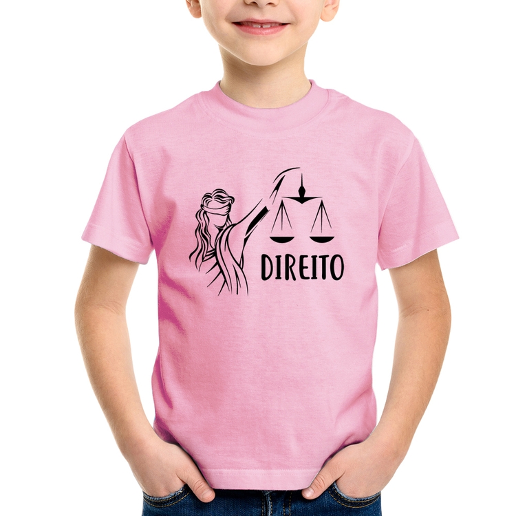 Camiseta Infantil Direito - Rosa Bebê