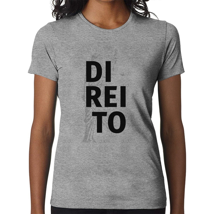 Baby Look Direito Estudante - Cinza