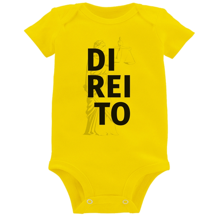 Body Bebê Direito Estudante - Amarelo
