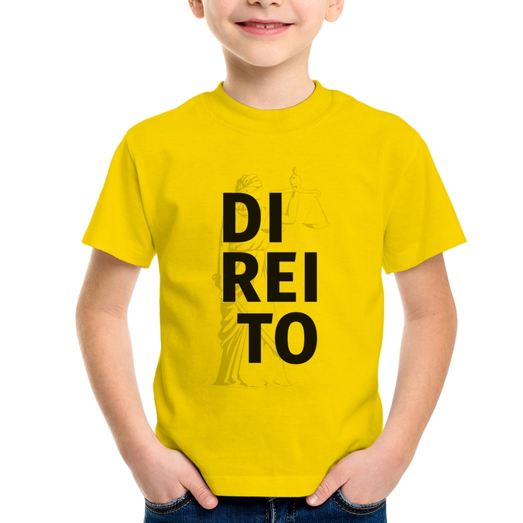 Camiseta Infantil Direito Estudante - Amarela