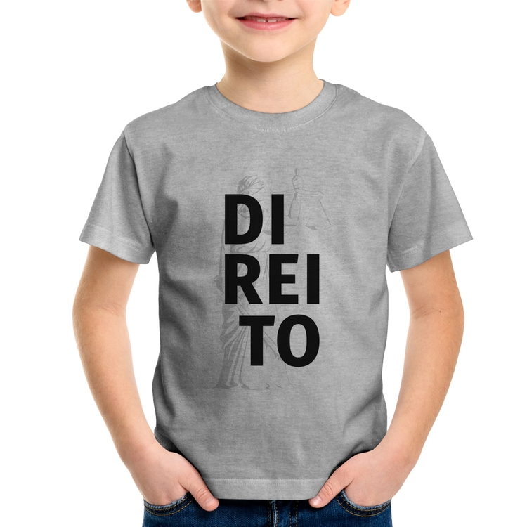 Camiseta Infantil Direito Estudante - Cinza