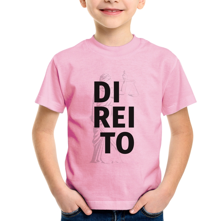 Camiseta Infantil Direito Estudante - Rosa Bebê