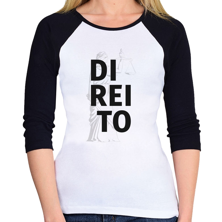 Baby Look Raglan Direito Estudante Manga 3/4