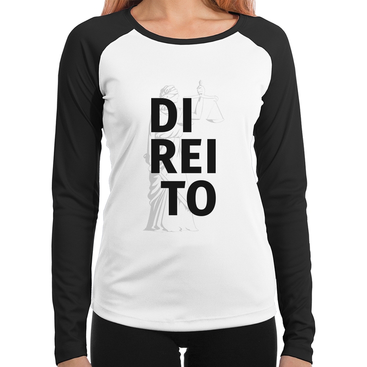 Baby Look Raglan Direito Estudante Manga Longa