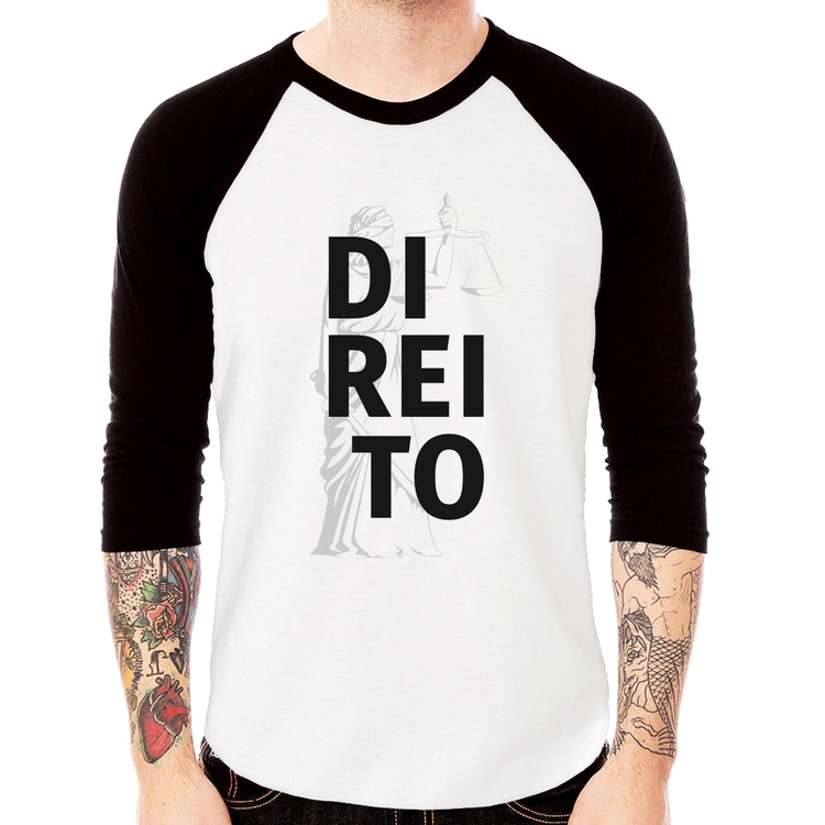 Camiseta Raglan Direito Estudante Manga 3/4
