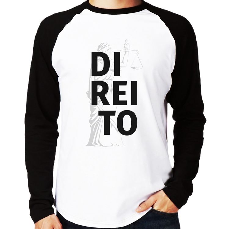 Camiseta Raglan Direito Estudante Manga Longa