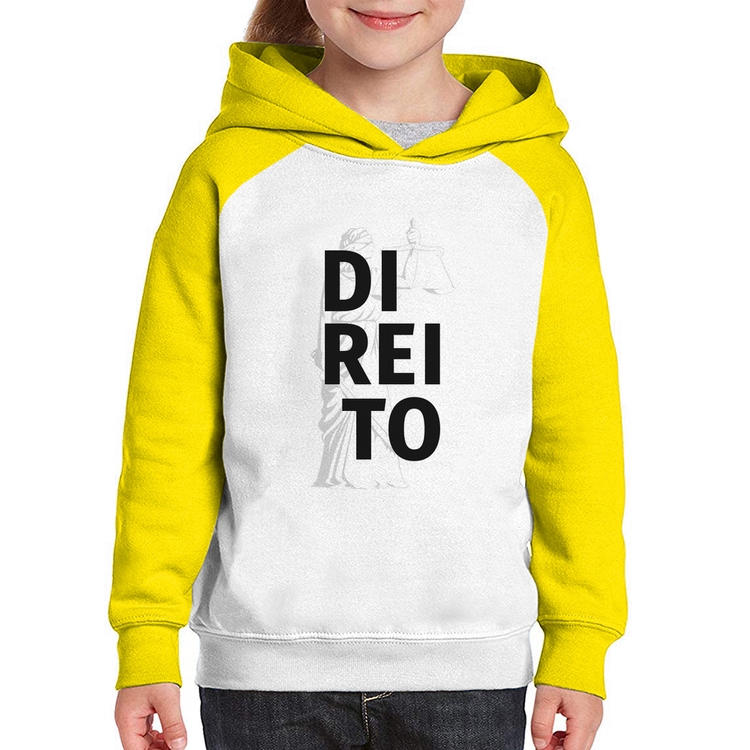 Moletom Infantil Direito Estudante - Branco/Amarelo