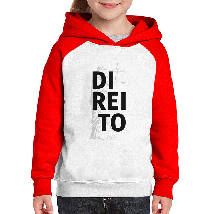 Moletom Infantil Direito Estudante - Branco/Vermelho