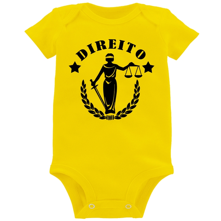Body Bebê Direito Justiça - Amarelo