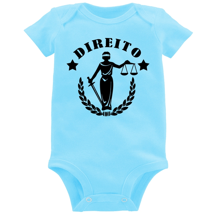 Body Bebê Direito Justiça - Azul Bebê