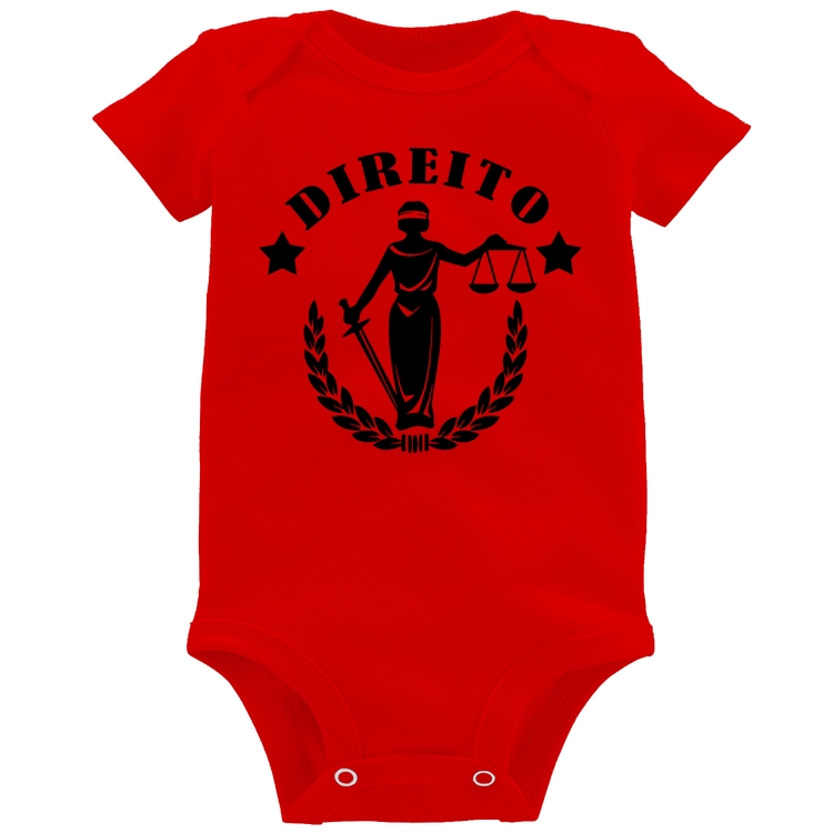 Body Bebê Direito Justiça - Vermelho