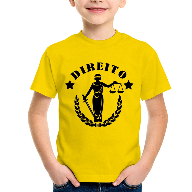 Camiseta Infantil Direito Justiça - Amarela