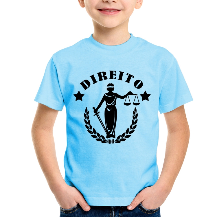 Camiseta Infantil Direito Justiça - Azul Bebê