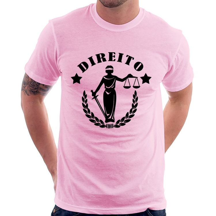 Camiseta Direito Justiça - Rosa Bebê