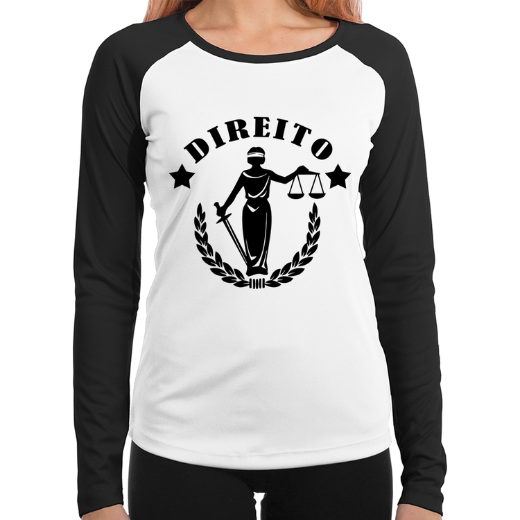 Baby Look Raglan Direito Justiça Manga Longa